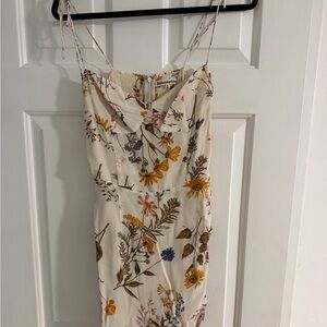 Reformation Kourtney Cream Floral Midi Dress